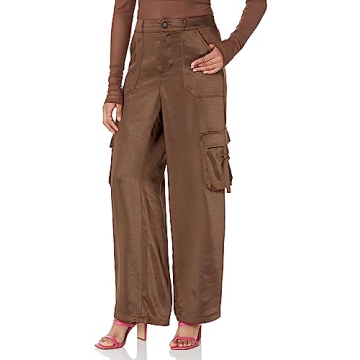 Stylish Jessenia Shine Cargo Pants for Women in Coffee Bean