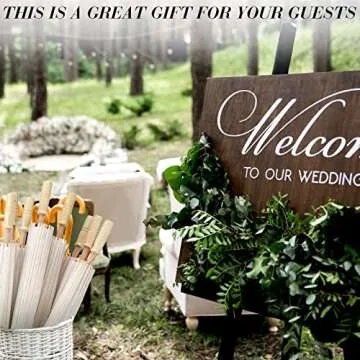 Sadnyy 33 Inches Paper Umbrellas Paper Decorative Chinese Japanese Parasol Umbrella DIY Oiled Painting Umbrellas Crafts for Wedding Bridal Party Decor(White,12 Pack)