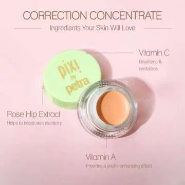 Pixi Beauty Correction Concentrate - Awakening Apricot, Under Eye Colour Corrector, Illuminating Concealer, 0.1 Fl Oz