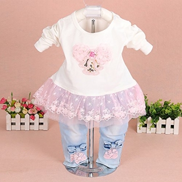 3-Piece Denim Set for Little Girls (Pink, 4-5Y)