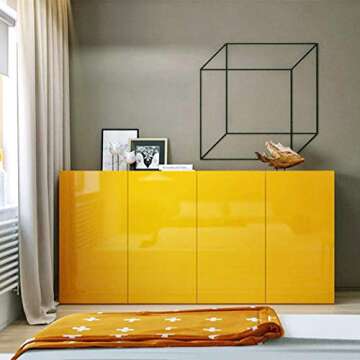 LACHEERY Glossy Yellow Contact Paper for Kitchen Decor DIY Projects 15.7" x 79"