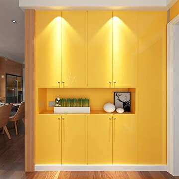 LACHEERY Glossy Yellow Waterproof Contact Paper for Home Decor