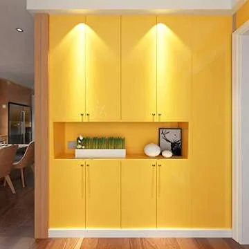 LACHEERY Glossy Yellow Waterproof Contact Paper for Home Decor