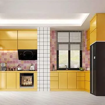 LACHEERY Glossy Yellow Waterproof Contact Paper for Home Decor