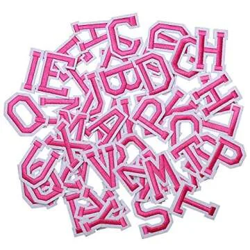 J.CARP 52Pcs Pink Alphabet Patches for Customization