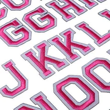 J.CARP 52Pcs Pink Alphabet Patches for Customization