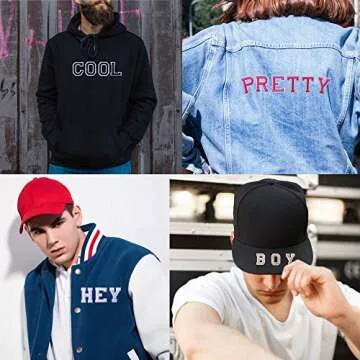 J.CARP 52Pcs Pink Alphabet Patches for Customization