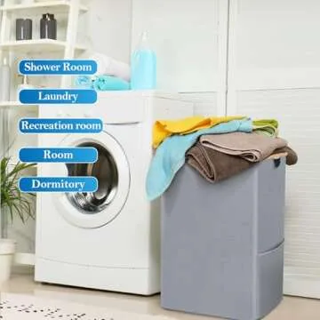 RICOJYCX 160L Double Laundry Hamper with Removable Bags