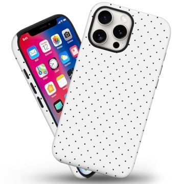 flewfun Magnetic for iPhone 14 Pro Case Cute Polka Dot Phone Case, Shockproof Slim TPU and Hard PC P...
