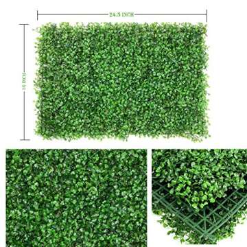 DearHouse 8 Pack Artificial Boxwood Panels Topiary Hedge Plants Artificial Greenery Fence Panels for...