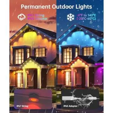 SMAVISTA Smart Permanent Outdoor Lights, 100ft with 72 LED RGB String Lights, IP67 Waterproof Eaves Light with 44 Scene Modes for Halloween Christmas Birthday Holiday Party, APP/Voice/Remote Control