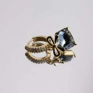 Sonateomber Gold Rhinestone Huggie Earrings for Women