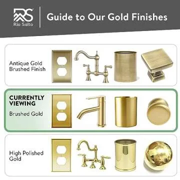 Rio Salto BRASS Metal Duplex Gold Outlet Cover Light Switch Cover Wall Plate Single Duplex Receptacle Wallplate Covers 1 Gang Single Gang Brushed Brass 4.50" x 2.76" 10-Pack Standard Size
