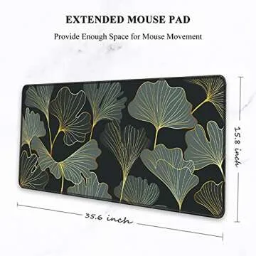 Auhoahsil Extended Mouse Pad - XXL Gaming Desk Pad with Non-Slip Base, 35.4 x 15.7 Inches