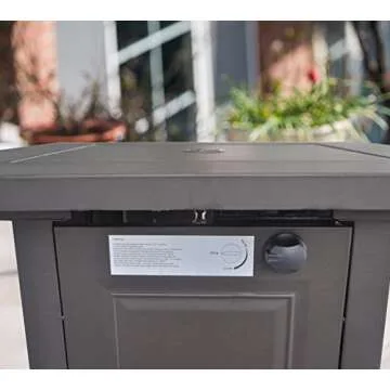 LEGACY HEATING 28-Inch Propane Fire Pit Table, Gas Square Outdoor Fire Table Dinning with Lid, Lava Stone, 50000BTU, ETL Certification, for Outside Garden Backyard Deck Patio