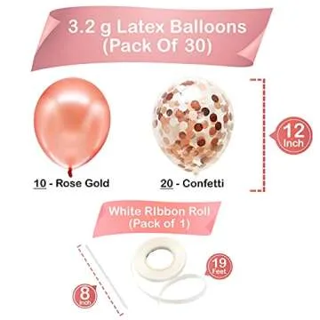 Rose Gold Confetti Balloons | Perfect Party Décor Set