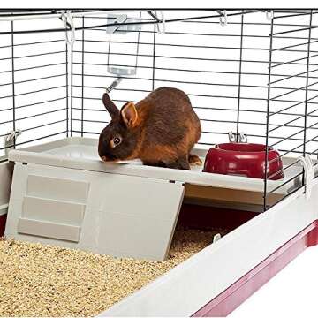 Ferplast Krolik XXL Rabbit Cage w/Wire Extension | Rabbit Cage Includes All Accessories & Measures 63.8L x 23.62W x 19.68H Inches | 1-Year Warranty