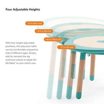 Stokke Mutable, Mauve - Multifunctional Children’s Play Table - Height-Adjustable Legs - Includes Four Double-Sided Activity Boards, One Puzzle & Natural Wood Cover