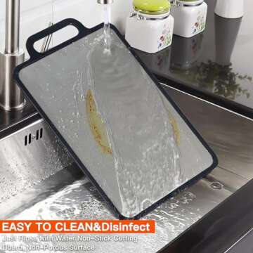 Cutting Boards for Kitchen, Dishwasher Safe Cutting Boards with Easy Grip Handle, 2-IN-1 Stainless Steel Cutting Board for Meat,Veggies, Small Cutting Board 15.3 * 9.6",Non Slip,Juice Grooves,Cooking
