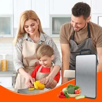 Cutting Boards for Kitchen, Dishwasher Safe Cutting Boards with Easy Grip Handle, 2-IN-1 Stainless Steel Cutting Board for Meat,Veggies, Small Cutting Board 15.3 * 9.6",Non Slip,Juice Grooves,Cooking