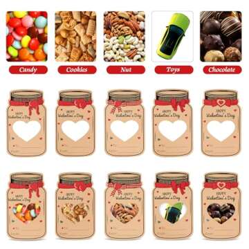 Labrostar 60-Pack Kids Valentine's Day Mason Jar Cards