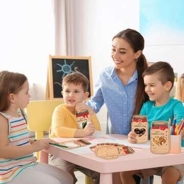 Labrostar 60-Pack Kids Valentine's Day Mason Jar Cards