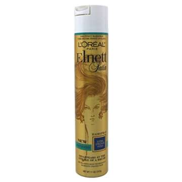 L'Oreal Elnett Satin Hairspray Extra Strong Hold Unscented 11 Ounce (2 Pack) for Ultimate Styling