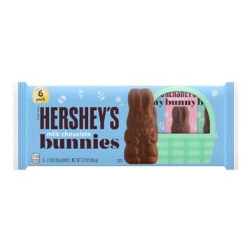 HERSHEY'S Milk Chocolate Bunnies, Easter Candy Packs, 1.2 oz (6 Count)