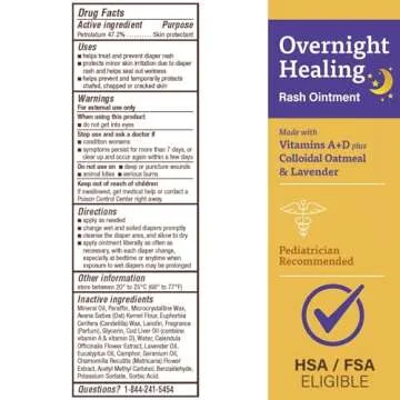 A+D Overnight Healing Diaper Rash Ointment - Soothes, Protects & Relieves Diaper Rash Overnight with...