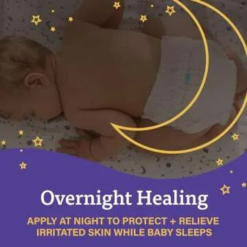 A+D Overnight Healing Diaper Rash Ointment - Soothes, Protects & Relieves Diaper Rash Overnight with Lavender & Colloidal Oatmeal - Healing Ointment for Red, Itchy, Irritated Skin - 15.2 oz Jar