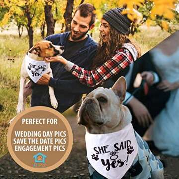 JT Pet My Humans are Getting Married & She Said Yes Dog Wedding Bandana Dog Bandana - Dog Wedding At...