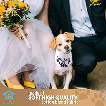 JT Pet My Humans are Getting Married & She Said Yes Dog Wedding Bandana Dog Bandana - Dog Wedding Attire Puppy, Dog Handkerchiefs - Wedding Dog Bandana - Dog Engagement Announcement - Save The Date