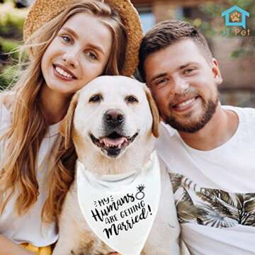 JT Pet My Humans are Getting Married & She Said Yes Dog Wedding Bandana Dog Bandana - Dog Wedding Attire Puppy, Dog Handkerchiefs - Wedding Dog Bandana - Dog Engagement Announcement - Save The Date