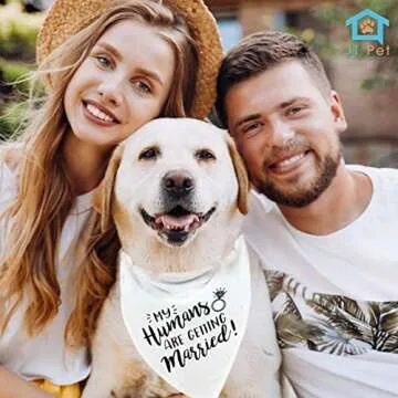 JT Pet My Humans are Getting Married & She Said Yes Dog Wedding Bandana Dog Bandana - Dog Wedding Attire Puppy, Dog Handkerchiefs - Wedding Dog Bandana - Dog Engagement Announcement - Save The Date