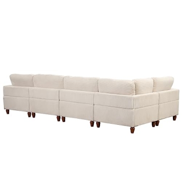 FANYE Oversized Corduroy Modular Sectional Couch for Six