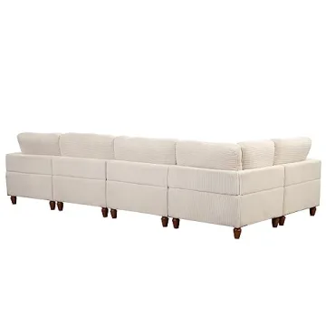 FANYE Oversized Corduroy Modular Sectional Couch for Six