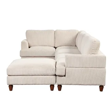 FANYE Oversized Corduroy Modular Sectional Couch for Six