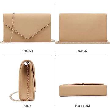 Dasein Velvet Evening Clutch for Women - Chic Formal Handbag