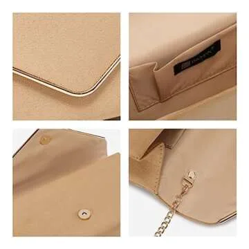 Dasein Velvet Evening Clutch for Women - Chic Formal Handbag