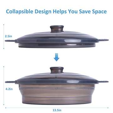 Microwave Steamer Cooker Collapsible Bowl-Silicone Steamer Cookware with Handle Lid for Vegetables F...
