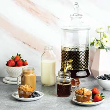 Sleek 1 Gallon Glass Beverage Dispenser for Parties