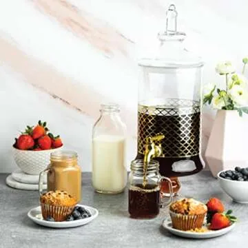 Sleek 1 Gallon Glass Beverage Dispenser for Parties