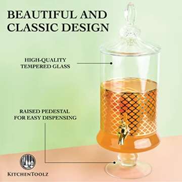 Sleek 1 Gallon Glass Beverage Dispenser for Parties