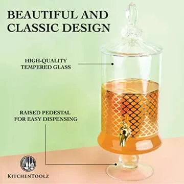 Sleek 1 Gallon Glass Beverage Dispenser for Parties