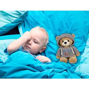 Ganz 9 Get Well Teddy Bear with Gray Hoodie Stuffed Animal for Comfort and Love