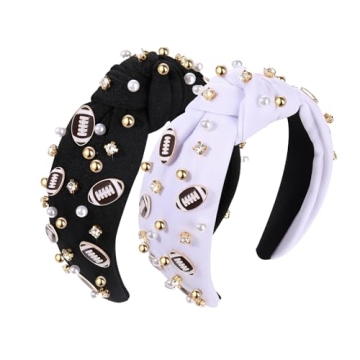 utosday 2pcs Stylish Football Headbands for Women