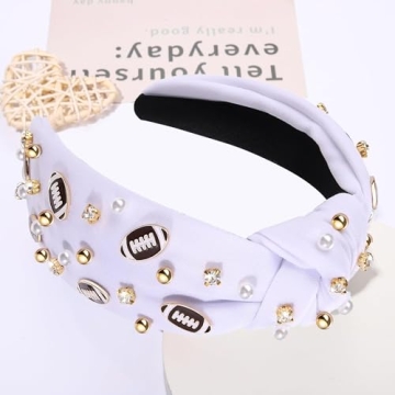 utosday 2pcs Stylish Football Headbands for Women