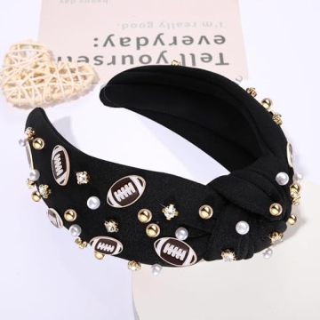 utosday 2pcs Stylish Football Headbands for Women