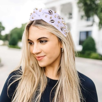 utosday 2pcs Stylish Football Headbands for Women