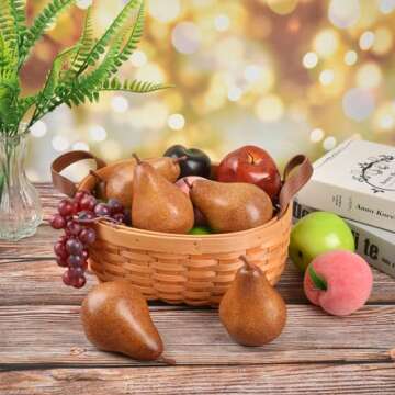 Luckforest Artificial Brown Pears - Set of 6 Realistic Fake Fruits for Home & Kitchen Decor